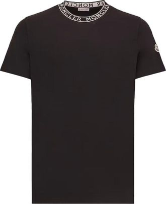 Moncler BRANDED NECK T SHIRT Size: L, colour: BLACK