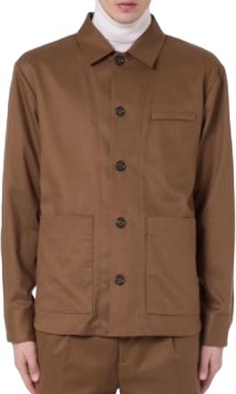 Paolo Pecora Three-Pocket Casual Brown Shirt Jacket