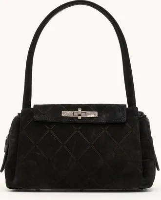 Hammitt Hammitt Charlotte Noir Diamond Suede Gunmetal Med