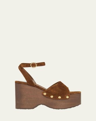 Gianvito Rossi Suede Ankle-Strap Platform Sandals