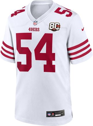 Nike Fred Warner San Francisco 49ers 80th Anniversary Nike Mens NFL Game Jersey in White | 67NMSAGR9BF-KZJ