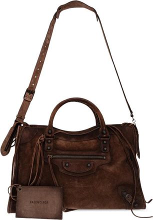 Balenciaga Le City Medium Bag - Dames - Handtassen - Bruin - ONE Size - Katoen - Tassen