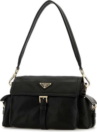 Prada Womens Black Nappa Leather Prada Explore Shoulder Bag Nero Agnello Borse A Mano