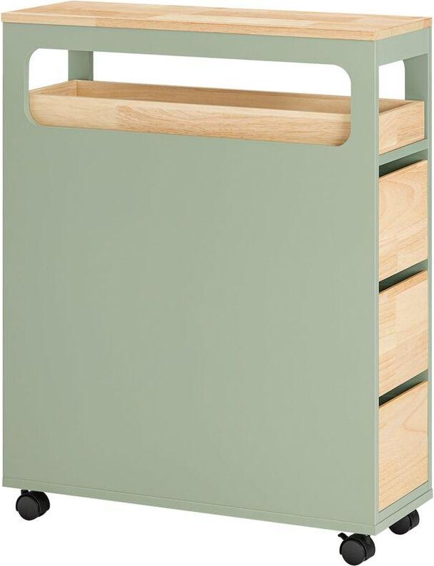 Carrello Organizzatore 3 Cassetti SoBuy - Bianco/Naturale 23x65x82cm - Per Bagno O Cucina