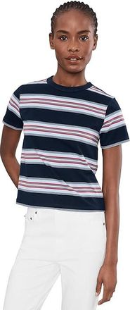 Daze Zuma Short Sleeve Crew Neck T-Shirts Womens Clothing Shadow Stripe : MD, Cotton