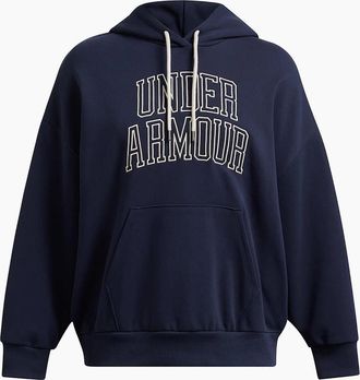 Under Armour Womens Icon Hooded Neck Drop Shoulder Oversize Fit Top - Blue - Size: 10