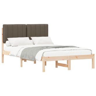 vidaXL Estructura De Cama Con Cabecera Tapizada Natural Y Taupe Vidaxl