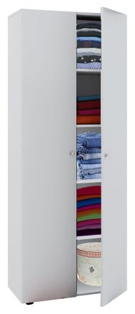 VCM Armario De Madera 5 Compartimentos Dimensiones Aprox. An. 70 X Al. 178 X P. 40 Cm 2 Puertas Giratorias Expandible Gabinete - Vandol (blanco) - Vcm