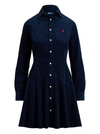 Polo Ralph Lauren corduroy shirt mini dress - Blue
