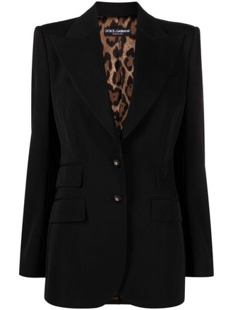 Dolce & Gabbana single-breasted blazer - women - Virgin Wool/Spandex/Elastane/Polyester/Spandex/Elastane - 48 - Black