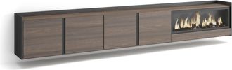 Skraut Home Skraut Home - Mueble Tv, Televisi&oacute;n, Muebles De Sal&oacute;n, Almacenaje, 315x35x50cm, Para Tv Hasta 80, Chimenea El&eacute;ctrica Xxl, Colgado, Suspendido, Estilo 