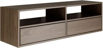 Selsey Selsey - framme - mobile tv sospeso con due anta e ripiani aperti - effetto noce - 100 cm