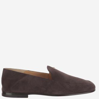 Tod's Womens Loafers Suede Dark Brown