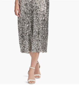 Sachin & Babi Roux Sequin Cutout Midi Dress In Silver