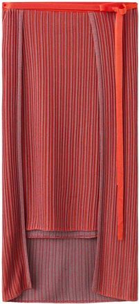 Mango Ribbed Overlay Midi Skirt in Red at Nordstrom, Size Small