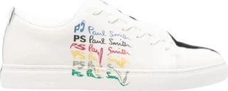 Paul Smith Lee Logo Overprint Sneaker - Heren - Sneakers - Wit - 40 EU - Leer - Schoenen