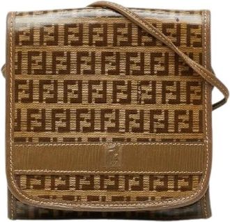 Fendi Pre-owned Cross Body Bags, female, Brown, Size: ONE SIZE Pre-owned Plastic Cross Body Bag