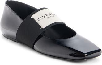 Givenchy Sliced Square Toe Mary Jane Flat in Black at Nordstrom, Size 10.5Us