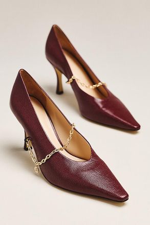 Maeve Leather Chain Pumps