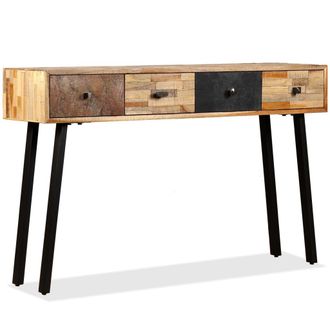 vidaXL Mesa Consola De Teca Maciza Reciclada 120x30x76 Cm Vidaxl