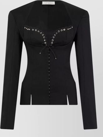 Ludovic de Saint Sernin rebecca cotton jacket eyelet collar