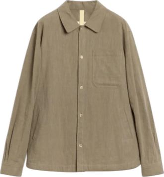 Brixtol Textiles Frank Linnen Overshirt - Heren - Zomerjassen - Bruin - S - Linnen - Jassen