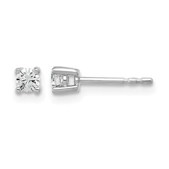 Diamond2Deal 14k White Gold 1/5 ct Round Lab Grown Diamond Stud Earrings VS Clarity, D-E Color