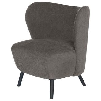 Koketto Home Sill&oacute;n tapizado en suave gris oscuro con patas negras