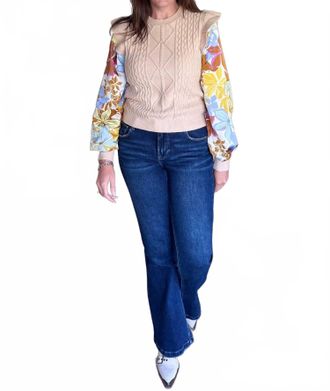 Merci Autumn Breeze Long Sleeve Sweater In Beige