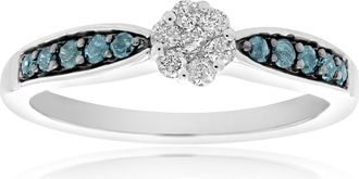 Vir Jewels 1/3 cttw Blue Diamond Solitaire Ring 10K White Gold