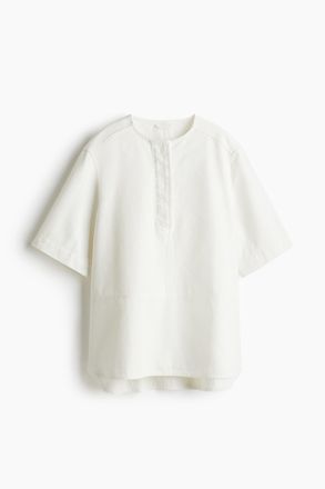H&M Schlupfbluse aus Denim - Weiss