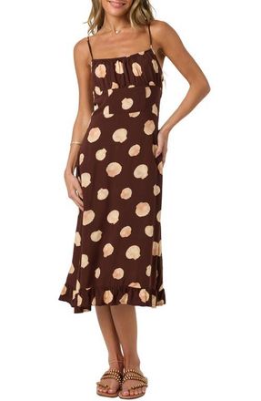 O'Neill Jorgie Camila Shell Midi Dress in Chocolate at Nordstrom, Size Xx-Large