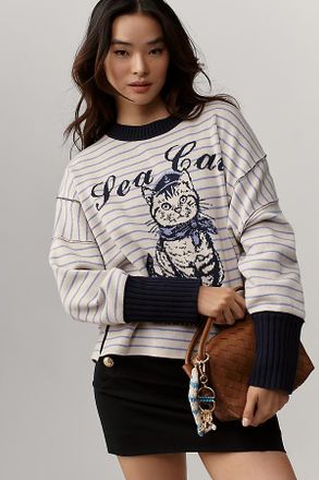 Maeve Logan Long-Sleeve Crew-Neck Pullover