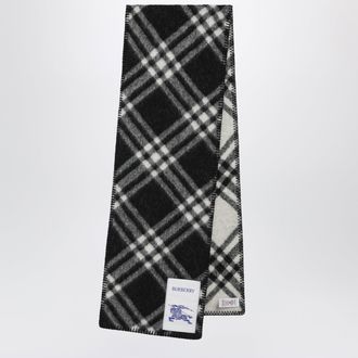 Burberry Sciarpa Check nera in lana