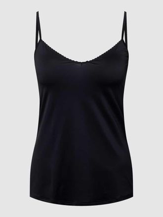 Hanro Top aus Satin Modell Satin Deluxe in Black, Größe XL