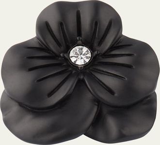 Jan Leslie Mens Matte Black Flower Lapel Pin