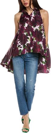 Oscar De La Renta Dahlia Silk Twill Blouse