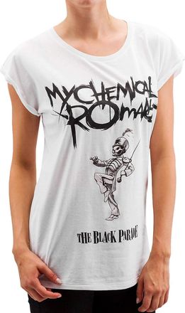Merchcode Mister Tee Damen Ladies My Chemical Romace Black Parade Cover T-Shirts, White, L
