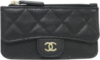 Chanel Pre-owned Wallets, female, Black, Size: ONE SIZE Pre-owned Business card case