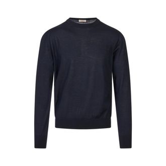 Agnona Trui met ronde hals - Heren - Truien - Blauw - Maat: M