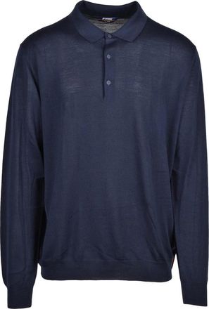 K-Way Polo in maglia - Heren - Ronde hals truien - Blauw - 2XL - Wol - Truien & Vesten