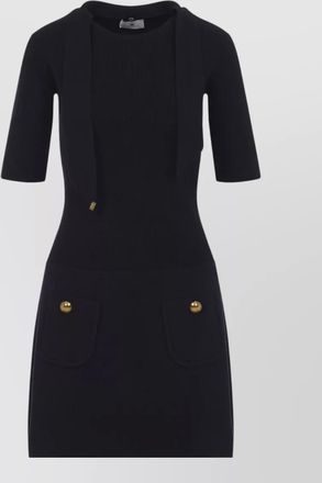 Elisabetta Franchi ribbed knit short-sleeve dress
