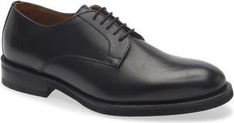 Nordstrom Italian Collection Collodi Plain Toe Blucher Derby in Black Smooth Leather at Nordstrom, Size 10.5