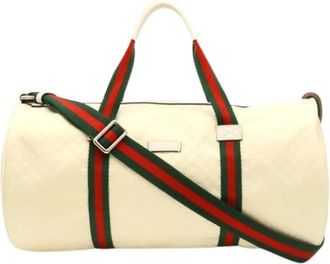 Gucci Pre-owned Vintage Boston Bag - Dames - Vintage Weekendtas - Beige - ONE Size - Leer - Vintage