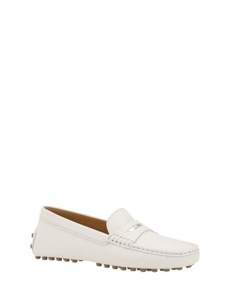 Tod's White Leather Loafers
