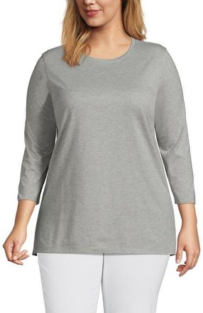 Lands End Cotton Supima Tunic in Gray Heather at Nordstrom, Size 2X