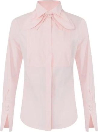 Elisabetta Franchi Ca 162 6391 FL2 Blouse - Dames - Overhemden - Roze - XL - Katoen - Overhemden