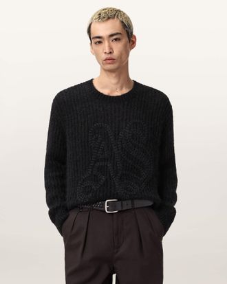 AllSaints Chainy Embroidered Sweater