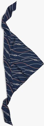 Tommy Hilfiger Womens Nautical Rope Print Silk Scarf - Yale Navy