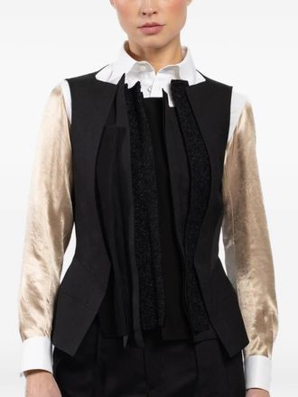 Shiro Sakai asymmetric vest - women - Wool - M - Black